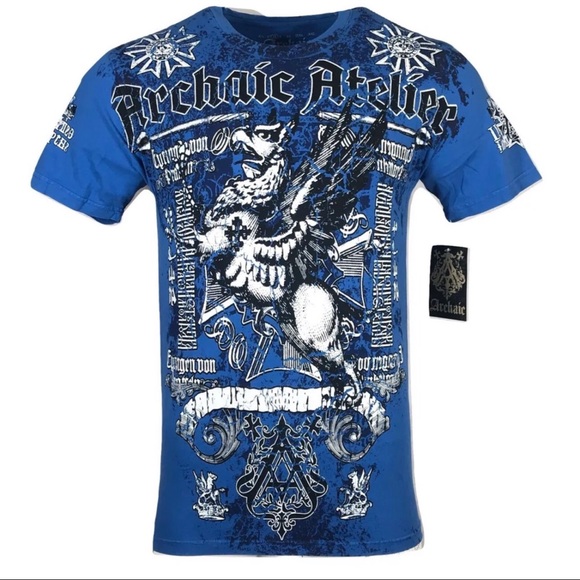 Maglietta Uomo Archaic By Affliction – Base Y2K – Vestibilità Regolare, Cotone, Stampa Integrale